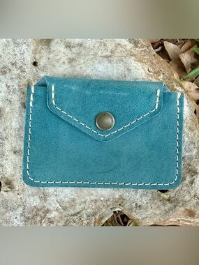 Portland leather love bug wallet aqua